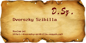 Dvorszky Szibilla névjegykártya